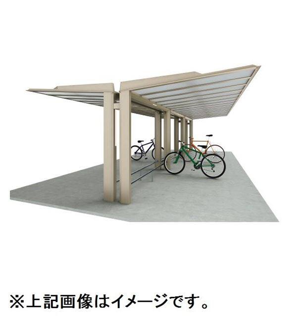 【法人様限定商品 個人宅・現場配送不可】四国化成 サイクルポート ルナ 標準支柱 Y合掌タイプ 基本セット 積雪20cm 標準高 埋込式 屋根材：アルミ板(不燃材)ステンカラー LNAE-U4131 