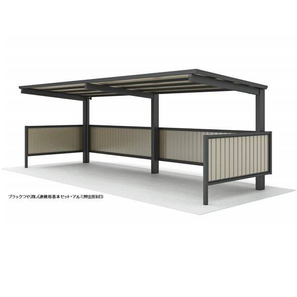 【法人様限定商品 個人宅・現場配送不可】四国化成 サイクルポート VF-R クローズタイプ 基本タイプ 連棟用基本セット(2連棟セット) 積雪20cm 標準高 屋根材：アルミ樹脂複合板 VFCC-2161 