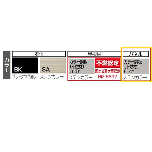 【法人様限定商品 個人宅・現場配送不可】四国化成 サイクルポート CFLRオプション ショルダーパネル(2枚+支柱2本) CFLRSP-SH パネル材：ステンカラー パネル材：ステンカラー