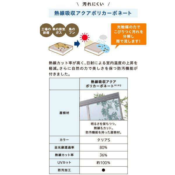 リクシル テラスVS F型 テラスタイプ 1500タイプ 関東間 1.5間×5尺 標準仕様 耐積雪50cm相当 熱線吸収アクアポリカ