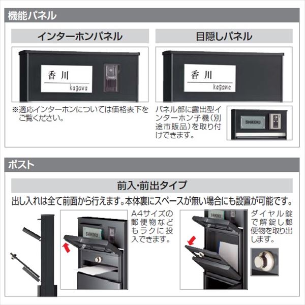 【法人様限定商品 個人宅・現場配送不可】四国化成 ソネット門柱1型 宅配ボックス付 独立式 インターホンパネル仕様 ※インターホンは別途現地手配 『機能門柱 機能ポール』 