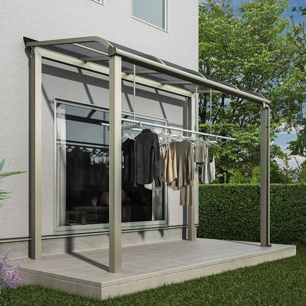 YKK テラス屋根 独立納まり ソラリア 1.5間×5尺 柱標準タイプ 関東間 単体 アール型 上止め施工 熱線遮断ポリカ屋根 H=2,500仕様 600N／m2 積雪20cm地域用 後付け 