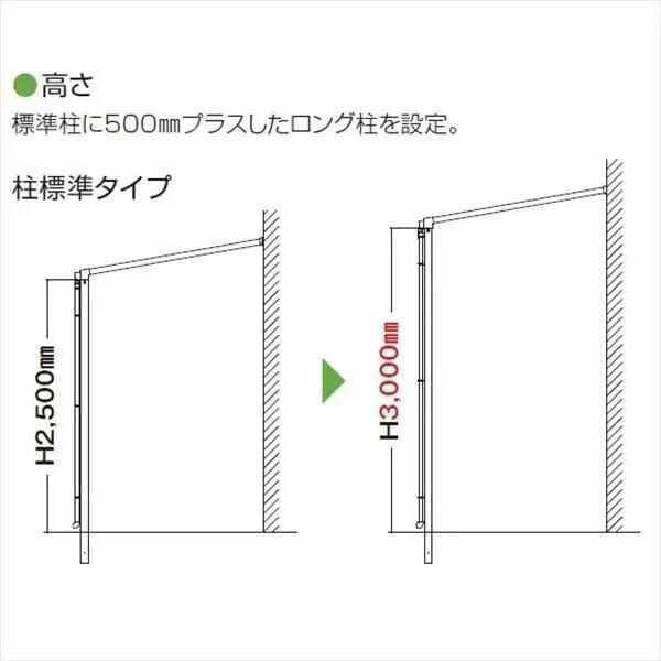 YKK テラス屋根 独立納まり ソラリア 1間×5尺 柱標準タイプ 関東間