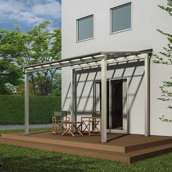 YKKAP 独立テラス屋根 レセパ Lタイプ 2間×4尺 ポリカ屋根 600N／m2