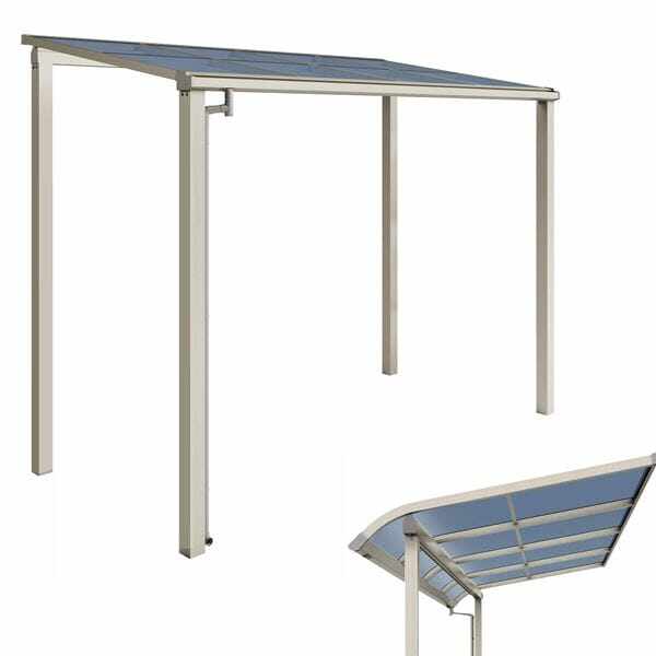 YKK テラス屋根 独立納まり ソラリア 1間×7尺 柱奥行移動タイプ 関東間 単体 アール型 上止め施工 熱線遮断ポリカ屋根 H=2,500仕様 1500N／m2 積雪50cm地域用 後付け 