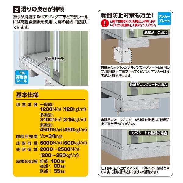 『配送は関東・東海限定』イナバ物置 FS／フォルタ FS-2214H PS ハイルーフ 豪雪型 PS（プラチナシルバー）