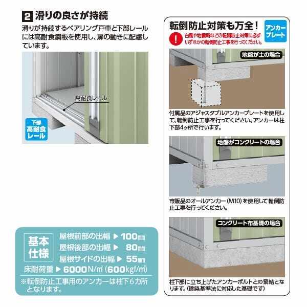 『配送は関東・東海限定』イナバ物置 FW／フォルタ ウィズ FW-15K+2222S PS スタンダード　左側開放スペース 一般型 結露軽減材付屋根 PS（プラチナシルバー）