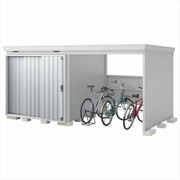 『配送は関東・東海限定』イナバ物置 FW／フォルタ ウィズ FW-2222+22KH PS ハイルーフ　右側開放スペース 多雪型 結露軽減材付屋根 PS（プラチナシルバー）