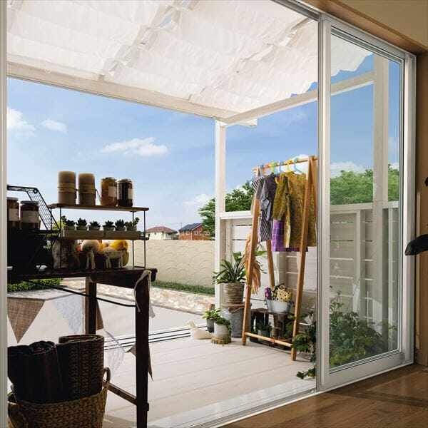 三協アルミ オルネ 庭置き式 フロントオープン 横格子 関東間 1.0間×3尺 塩ビデッキ 『後付バルコニー ウッドデッキ リフォーム向け アルミ製』 塩ビデッキ