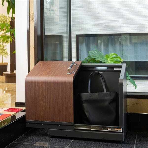 ナカノ ホームスライドダスポン プレミアムモデル ステンレス HSDP-1050 『ゴミ収集庫 ダストボックス 屋外』 ステンレス×エボニー