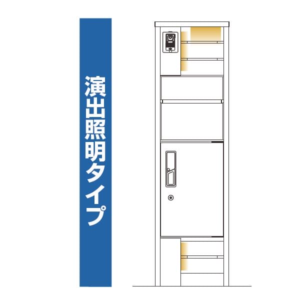 YKKAP ルシアスポストユニット WA01型 インターホン位置/外観左 宅配ボックス/R勝手 演出照明タイプ UMB-WA01 ピタットKey システム 宅配ボックス取付用 