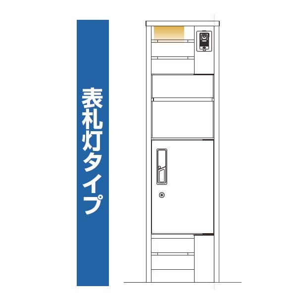 YKKAP ルシアスポストユニット WA01型 インターホン位置/外観右 宅配ボックス/R勝手 表札灯タイプ UMB-WA01 ピタットKey システム 宅配ボックス取付用 