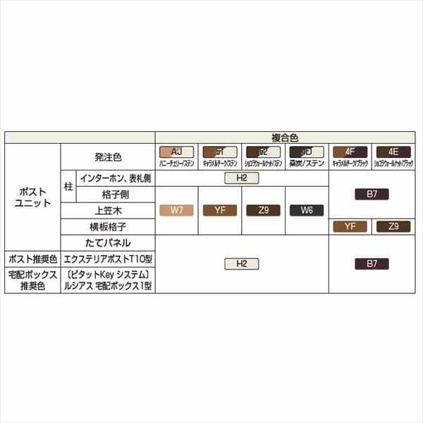 YKKAP ルシアスポストユニット WA01型 インターホン位置/外観左 宅配ボックス/R勝手 照明なしタイプ UMB-WA01 ＃表札はネームシール ピタットKey システム 宅配ボックス取付用 