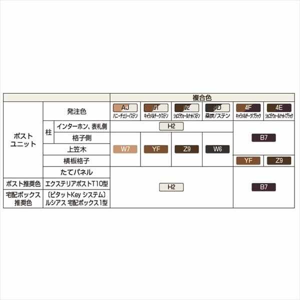 YKKAP ルシアスポストユニット WA01型 インターホン位置/外観左 宅配ボックス/R勝手 照明なし