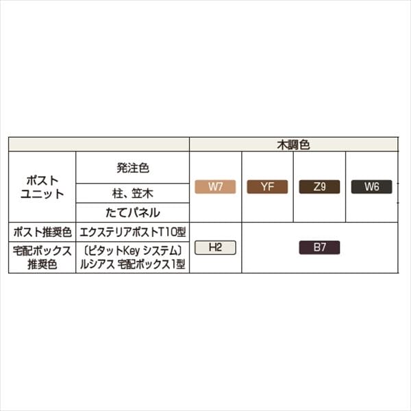 YKKAP ルシアスポストユニット SA01型 インターホン位置/外観右 照明なしタイプ UMB-SA01 ピタットKey システム 宅配ボックス取付用 