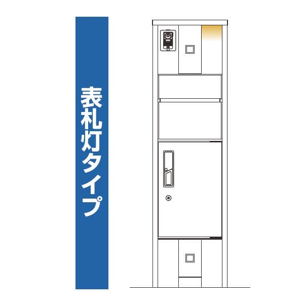 YKKAP ルシアスポストユニット KA01型 インターホン位置/外観左 表札灯タイプ UMB-KA01 ピタットKey システム 宅配ボックス取付用 