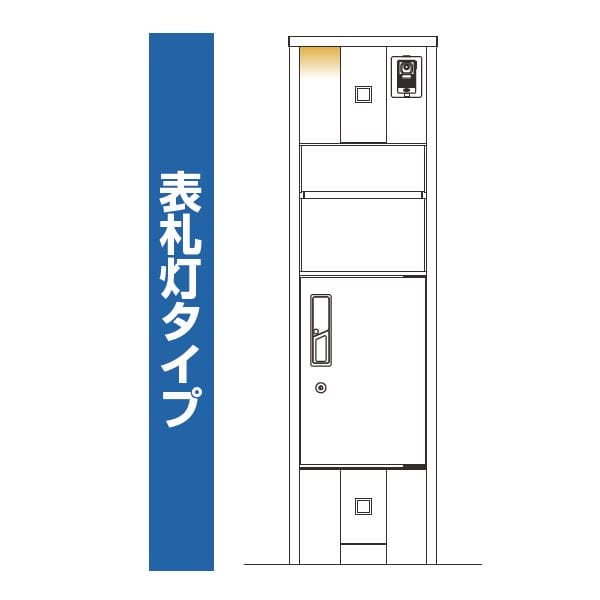 YKKAP ルシアスポストユニット KA01型 インターホン位置/外観右 表札灯タイプ UMB-KA01 ピタットKey システム 宅配ボックス取付用 