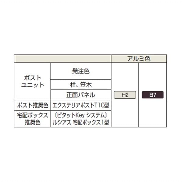 YKKAP ルシアスポストユニット HA01型 インターホン位置/外観左 表札灯タイプ UMB-HA01 ピタットKey システム 宅配ボックス取付用 