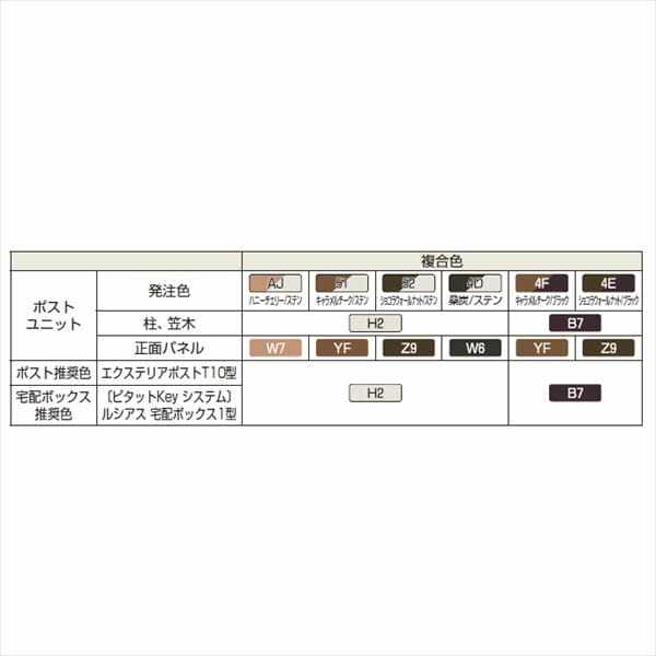 YKKAP ルシアスポストユニット HA01型 インターホン位置/外観右 表札灯タイプ UMB-HA01 ＃表札はネームシール ピタットKey システム 宅配ボックス取付用 