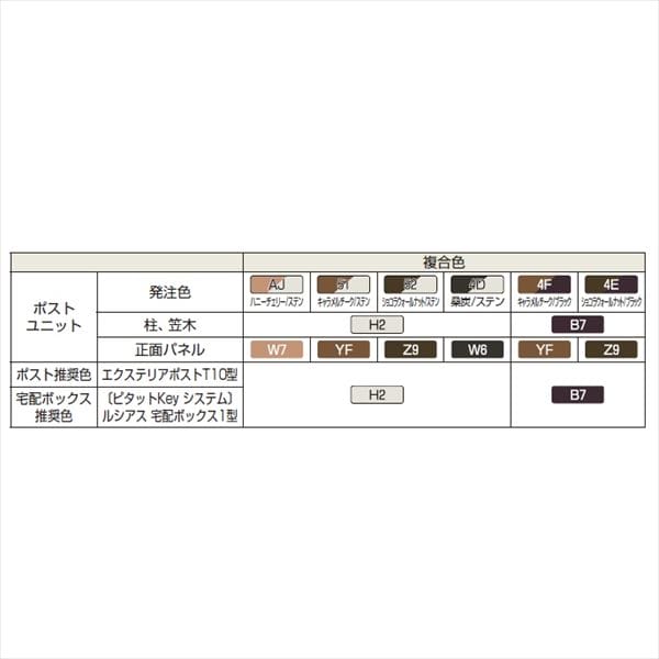 YKKAP ルシアスポストユニット HA01型 インターホン位置/外観右 照明なしタイプ UMB-HA01 ピタットKey システム 宅配ボックス取付用 